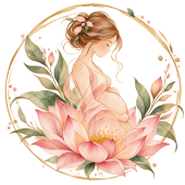 Emblème aquarelle de maternité florale